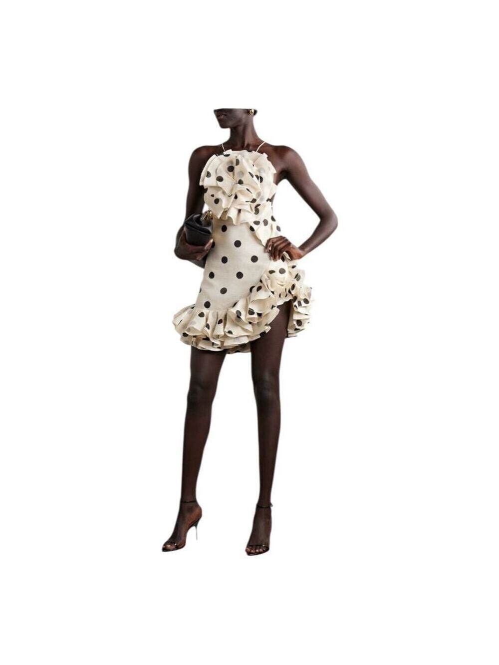 Zimmermann Black and White Polka Dot Crush Ruffle Mini Dress Size 4/6 (1) - Picture 3 of 13